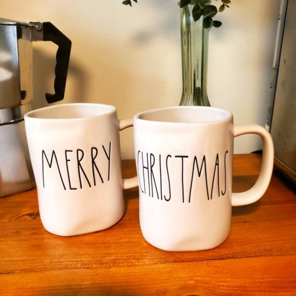 RAE DUNN | Merry Christmas Coffee Mugs (x2) - Picture 2 of 6